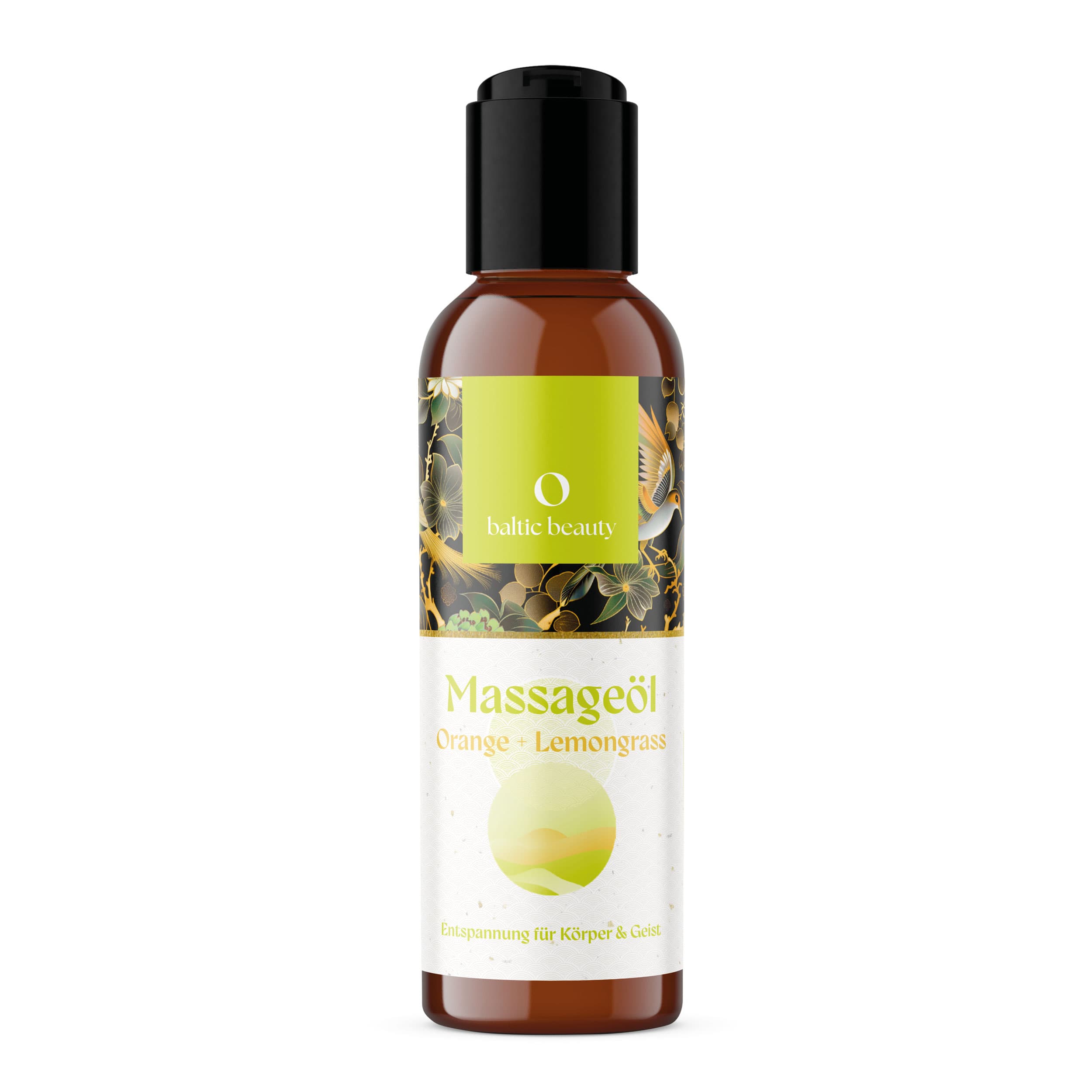 Massageöl Orange & Lemongrass in der Flasche