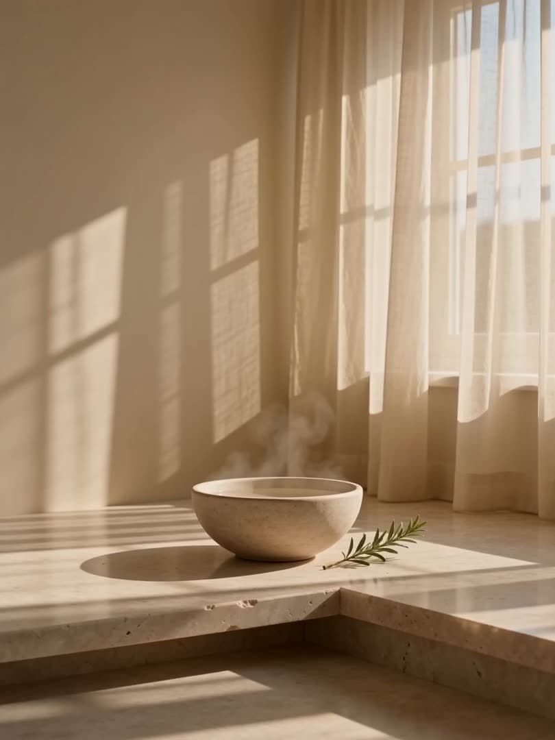 Sanftes Morgenlicht, Leinen und aufsteigender Dampf — das Ritual von Baltic Beauty